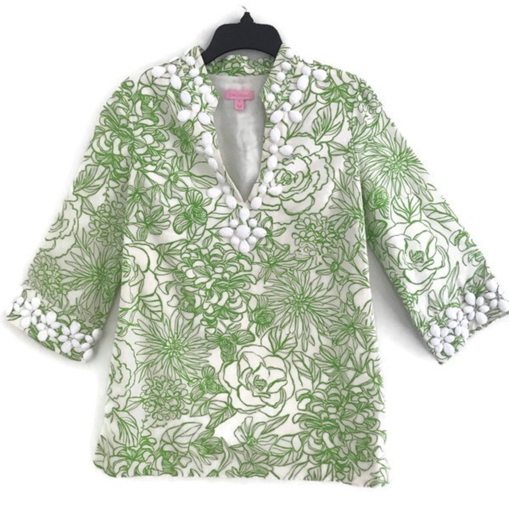 Lilly Pulitzer Newbury tunic top  beaded c…